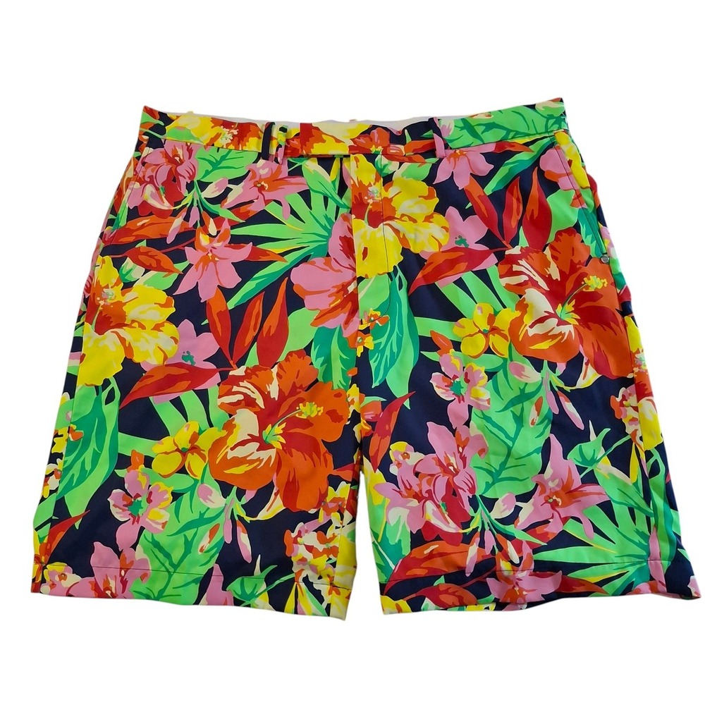 RLX Ralph Lauren Floral Tropical Print Shorts Men's 40 Multicolor Vibrant 10"